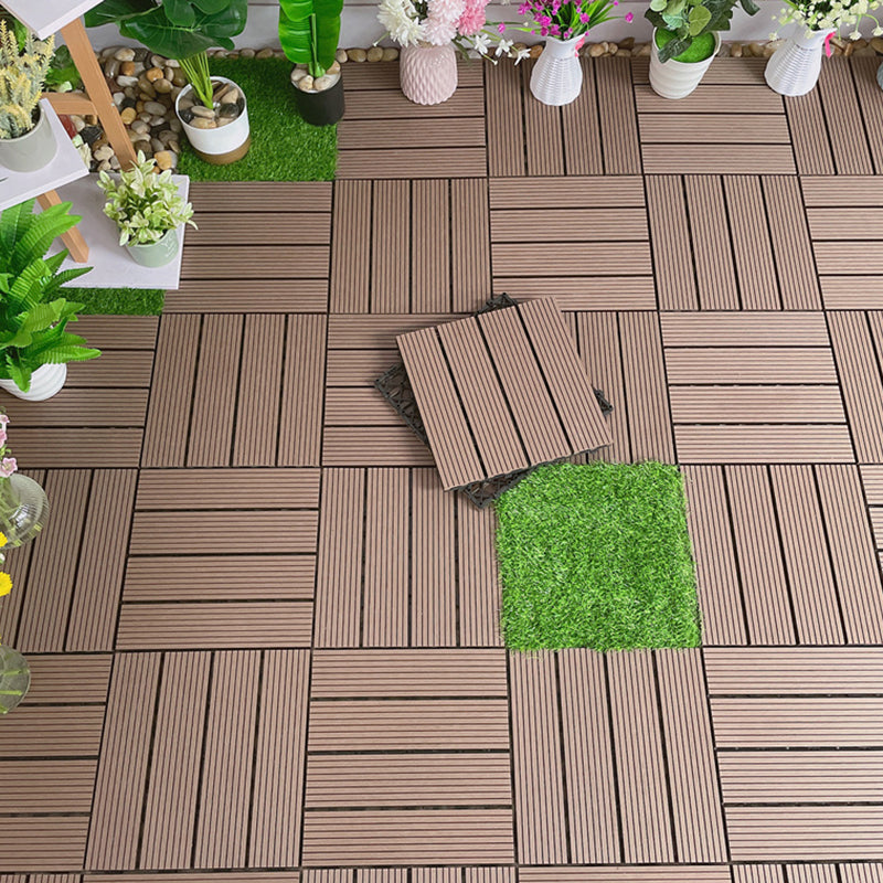 Lisslune | Waterproof Decking Board Strips Composite Square Outdoor Decking Tile Terrace