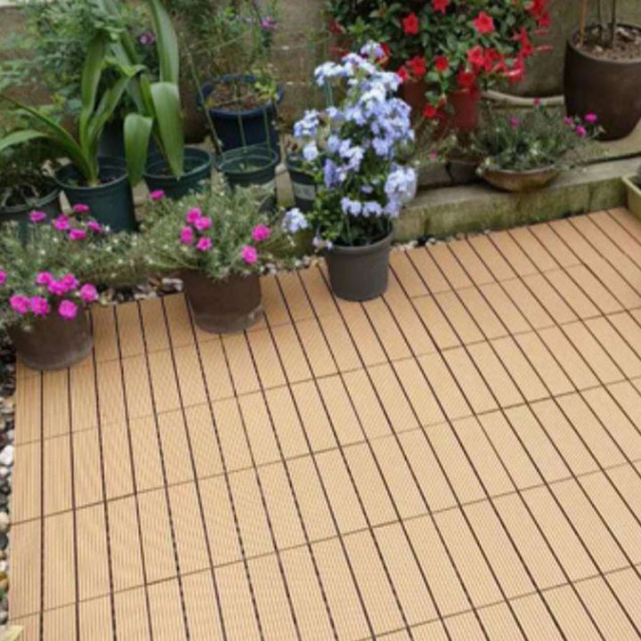 Lisslune | Waterproof Decking Board Strips Composite Square Outdoor Decking Tile Terrace