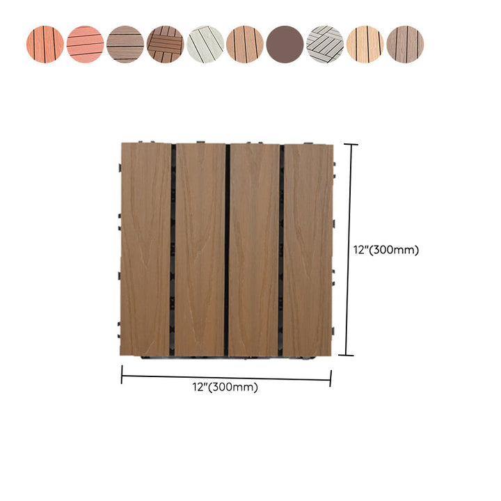 Lisslune | Waterproof Decking Board Strips Composite Square Outdoor Decking Tile Terrace