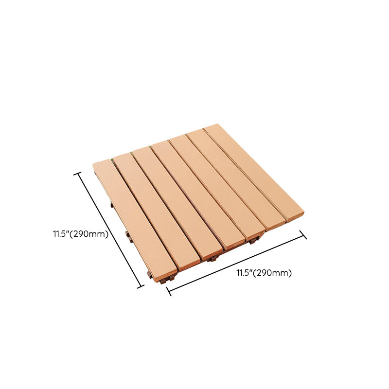 Lisslune | Yellow 6-Slat Square Wood Floor Tiles Click System Floor Tiles