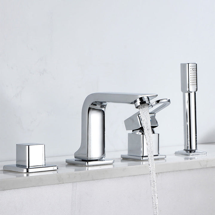 Lisslune | Bathroom Faucet Lever Handle Brass Hand Shower Sink Faucet