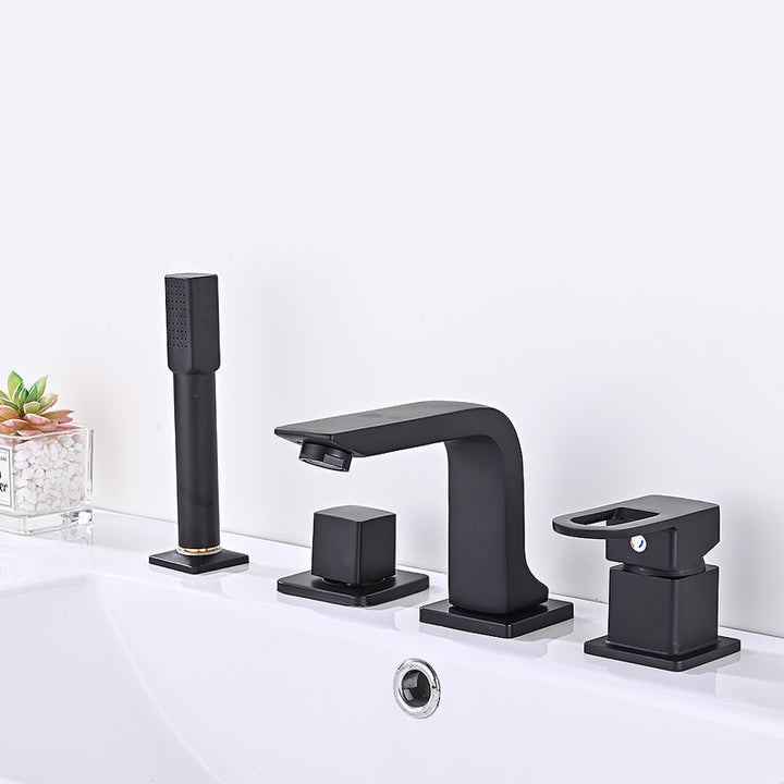 Lisslune | Bathroom Faucet Lever Handle Brass Hand Shower Sink Faucet