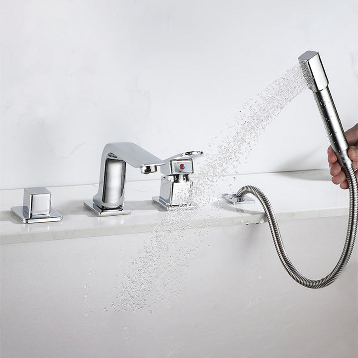 Lisslune | Bathroom Faucet Lever Handle Brass Hand Shower Sink Faucet