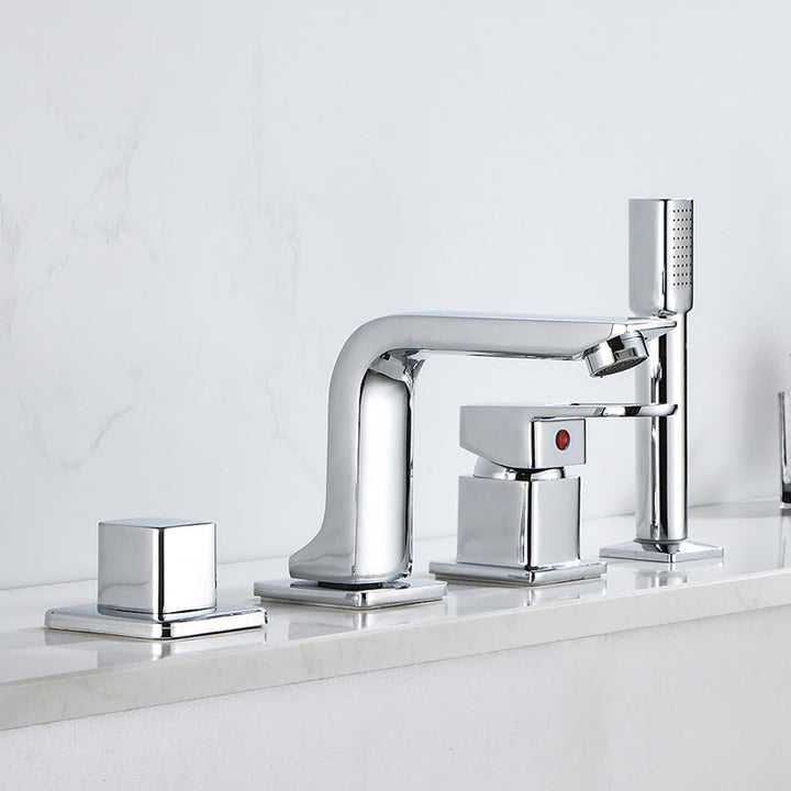 Lisslune | Bathroom Faucet Lever Handle Brass Hand Shower Sink Faucet