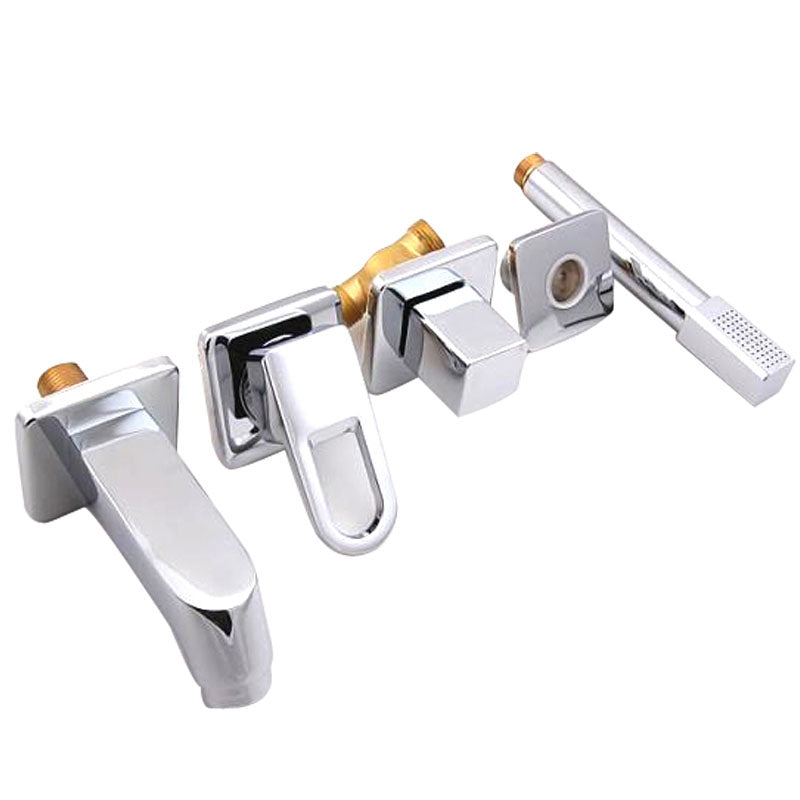 Lisslune | Bathroom Faucet Lever Handle Brass Hand Shower Sink Faucet