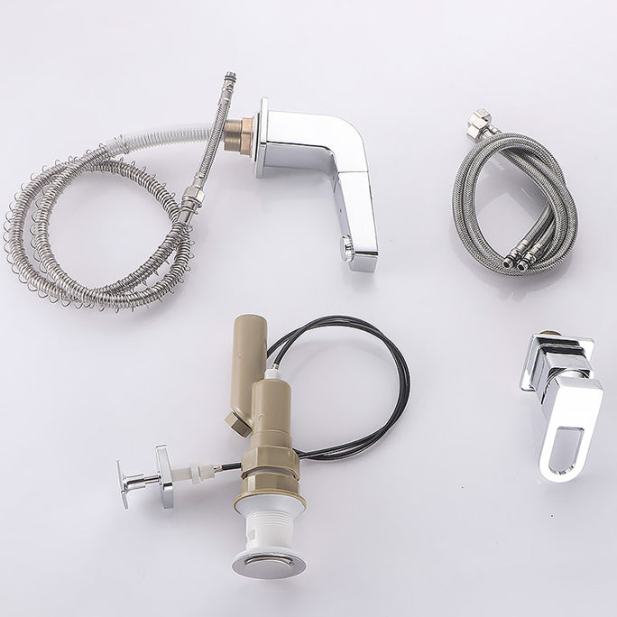 Lisslune | Bathroom Faucet Lever Handle Brass Hand Shower Sink Faucet