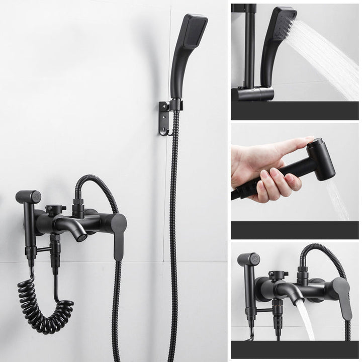 Lisslune | Black Wall-Mounted Shower Head Combo Modern Metal Shower System