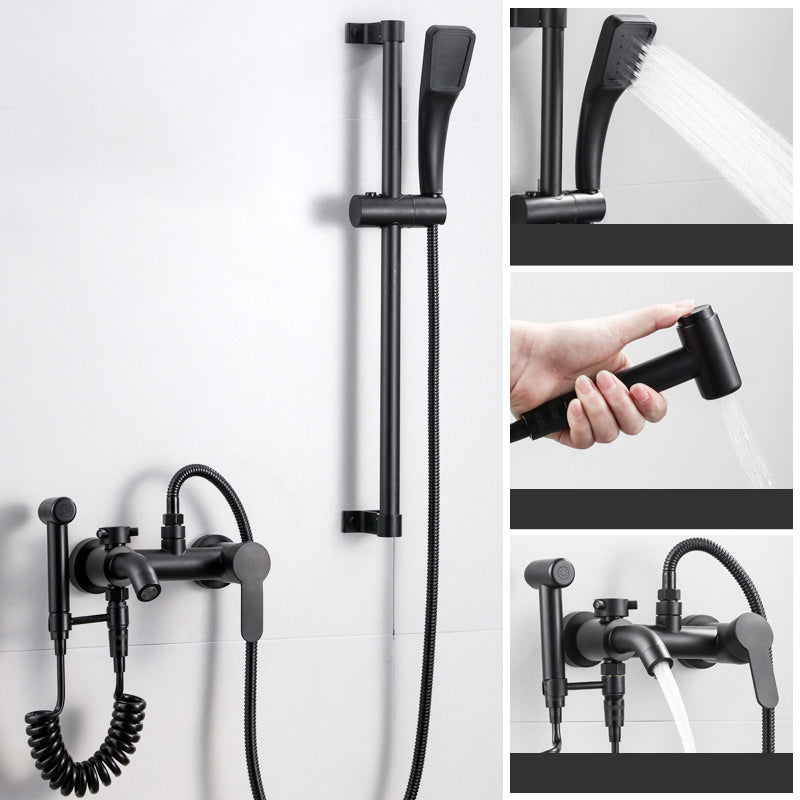 Lisslune | Black Wall-Mounted Shower Head Combo Modern Metal Shower System