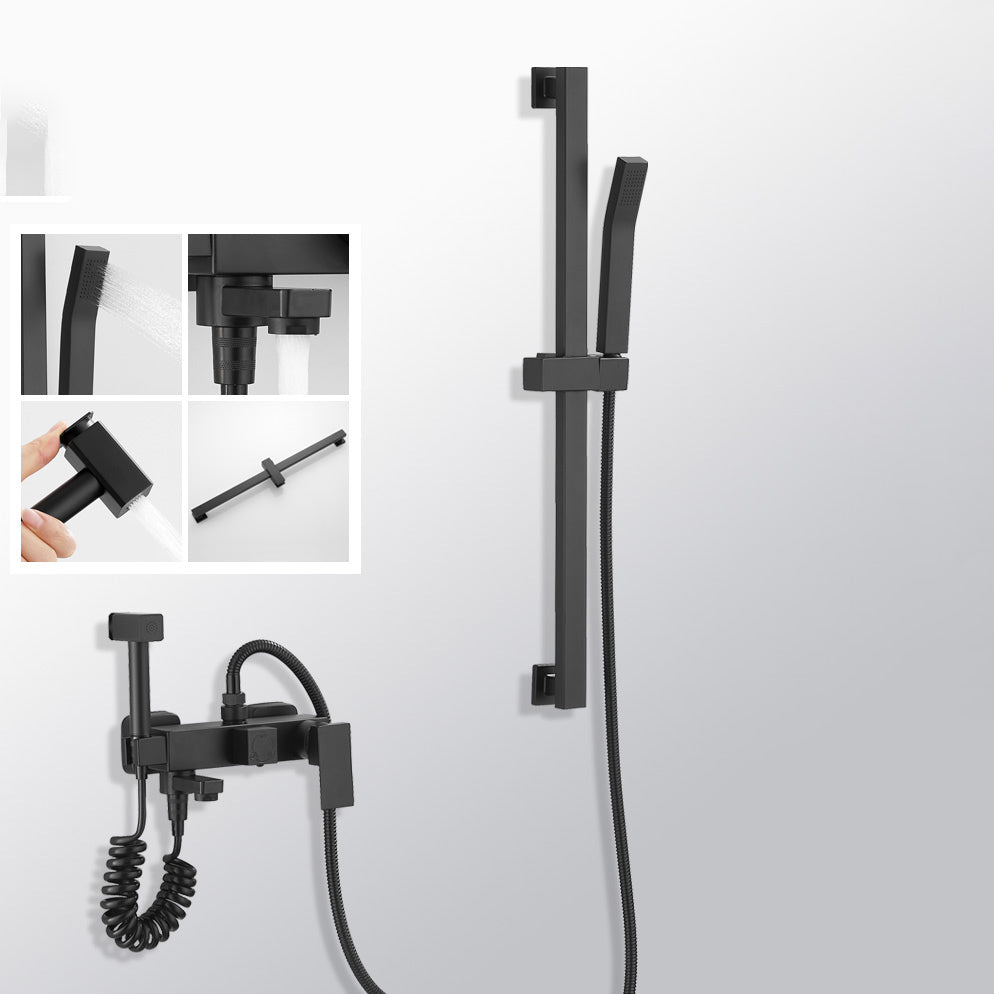 Lisslune | Black Wall-Mounted Shower Head Combo Modern Metal Shower System