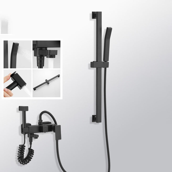 Lisslune | Black Wall-Mounted Shower Head Combo Modern Metal Shower System