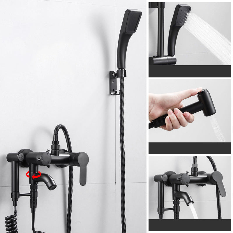 Lisslune | Black Wall-Mounted Shower Head Combo Modern Metal Shower System