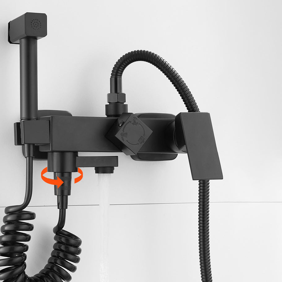 Lisslune | Black Wall-Mounted Shower Head Combo Modern Metal Shower System