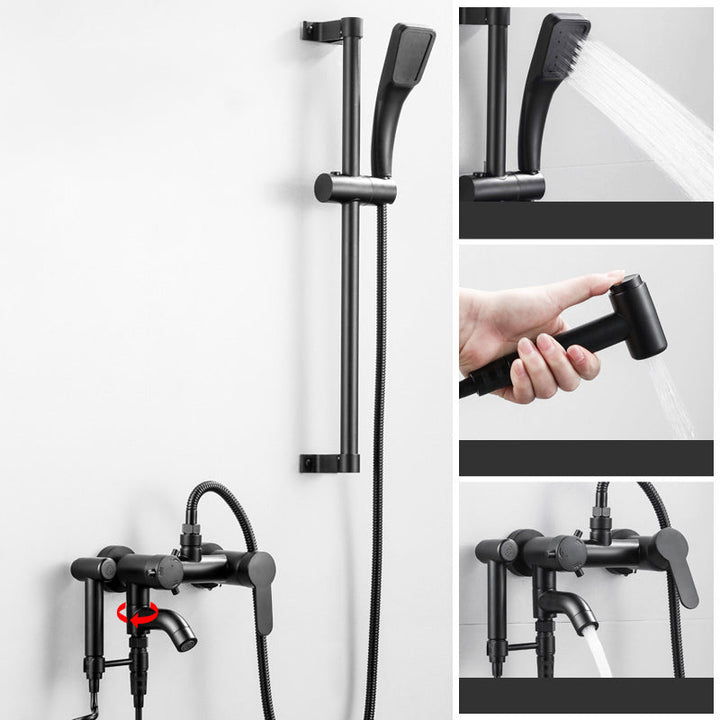 Lisslune | Black Wall-Mounted Shower Head Combo Modern Metal Shower System