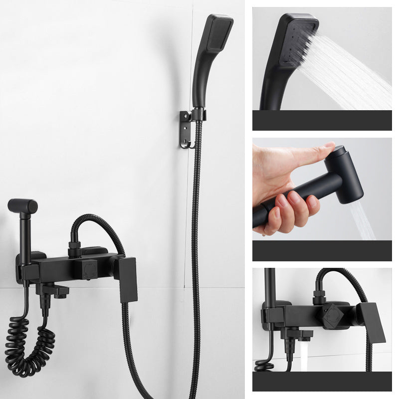 Lisslune | Black Wall-Mounted Shower Head Combo Modern Metal Shower System