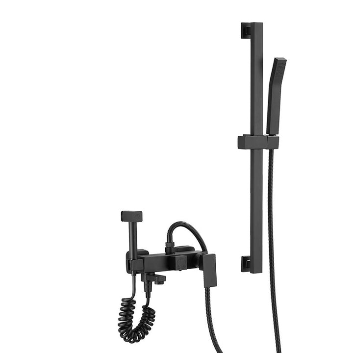 Lisslune | Black Wall-Mounted Shower Head Combo Modern Metal Shower System