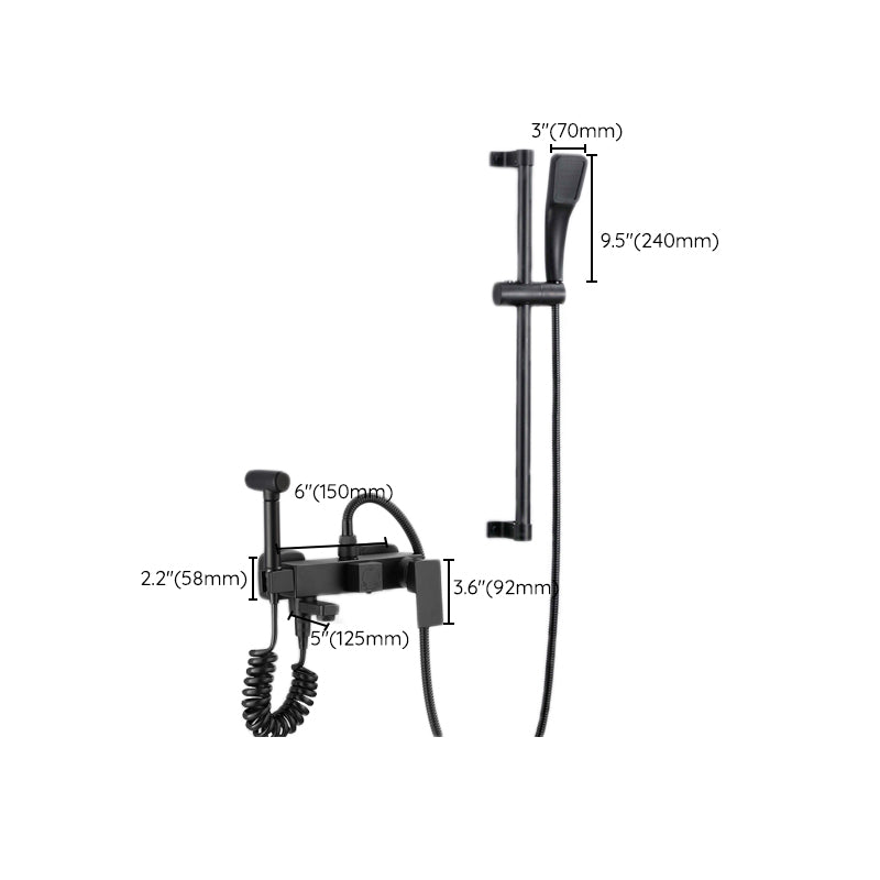 Lisslune | Black Wall-Mounted Shower Head Combo Modern Metal Shower System