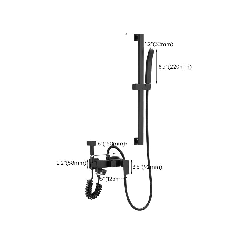 Lisslune | Black Wall-Mounted Shower Head Combo Modern Metal Shower System