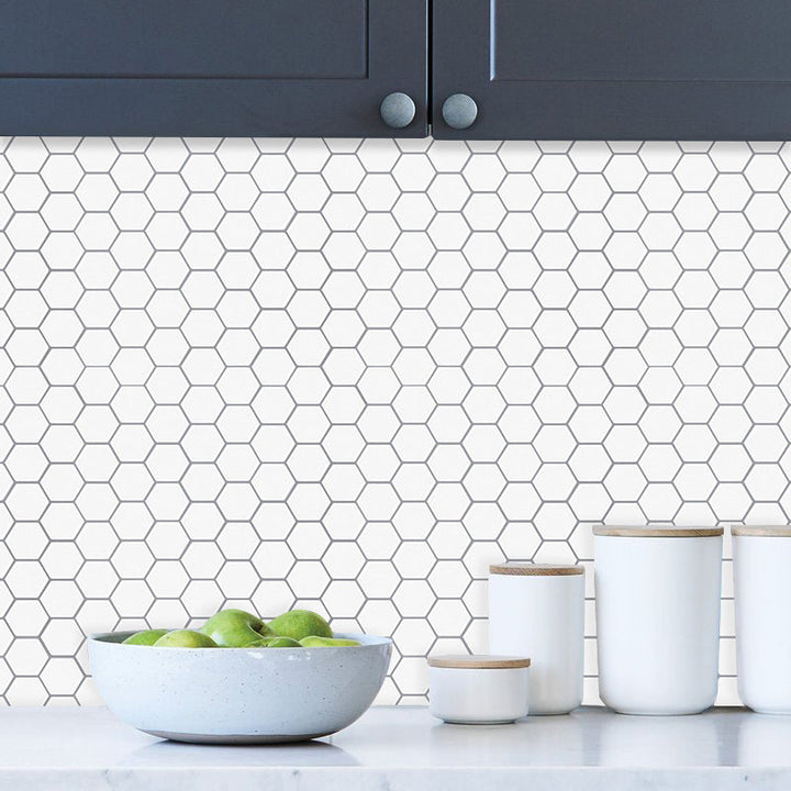 Lisslune | Modern Peel-and-Stick Wall PVC Hexagon Peel-and-Stick Tile