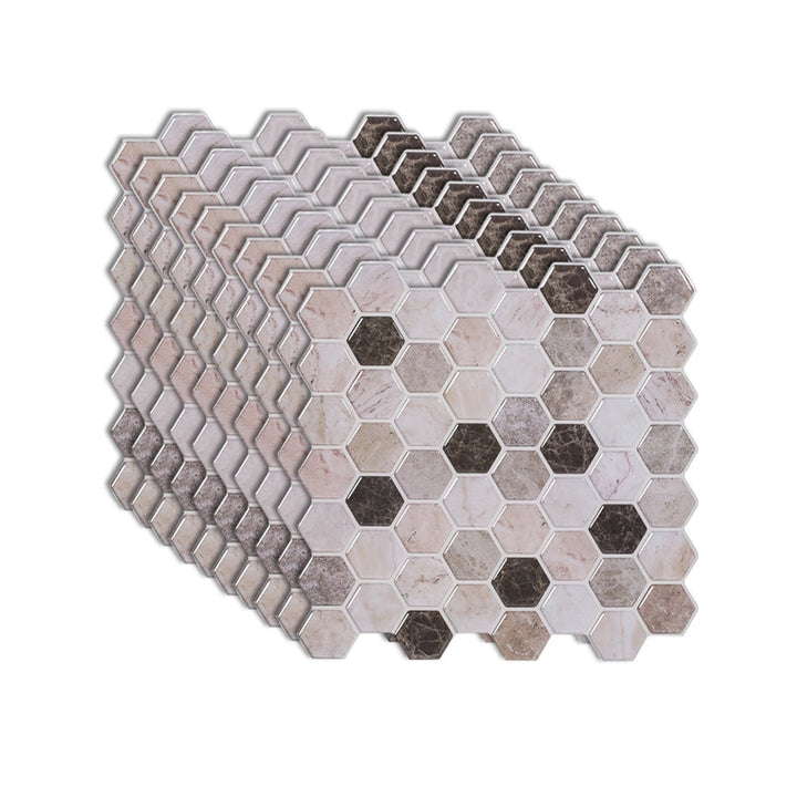 Lisslune | Modern Peel-and-Stick Wall PVC Hexagon Peel-and-Stick Tile
