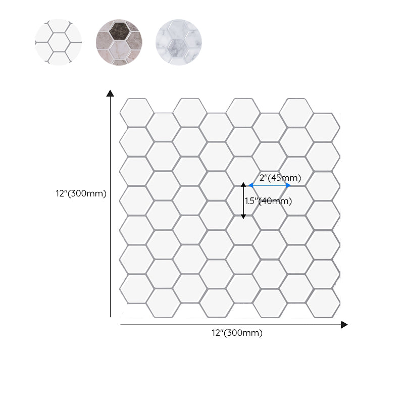 Lisslune | Modern Peel-and-Stick Wall PVC Hexagon Peel-and-Stick Tile