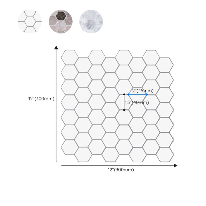 Lisslune | Modern Peel-and-Stick Wall PVC Hexagon Peel-and-Stick Tile