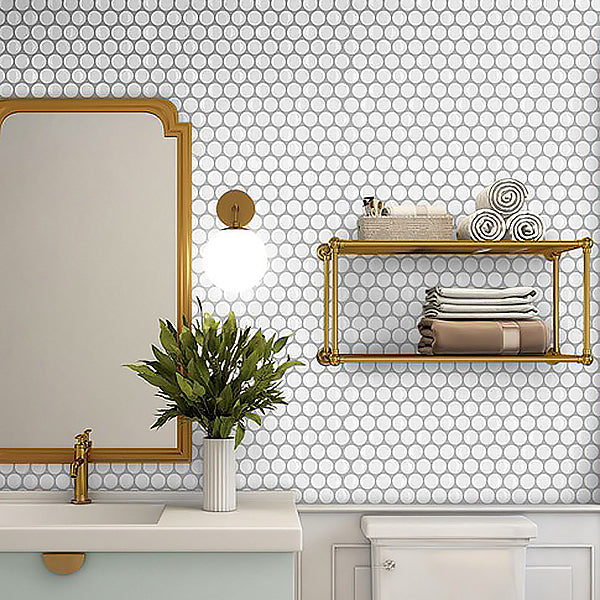 Lisslune | Modern Peel and Stick Tiles PVC Penny Round Peel and Stick Back Wall Tiles