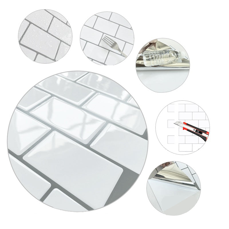 Lisslune | Modern Peel and Stick Tiles PVC Subway Tile Peel and Stick Wall Tile for Bathroom