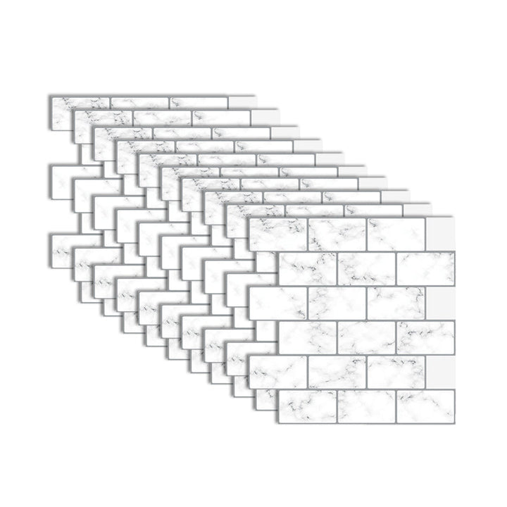 Lisslune | Modern Peel and Stick Tiles PVC Subway Tile Peel and Stick Wall Tile for Bathroom