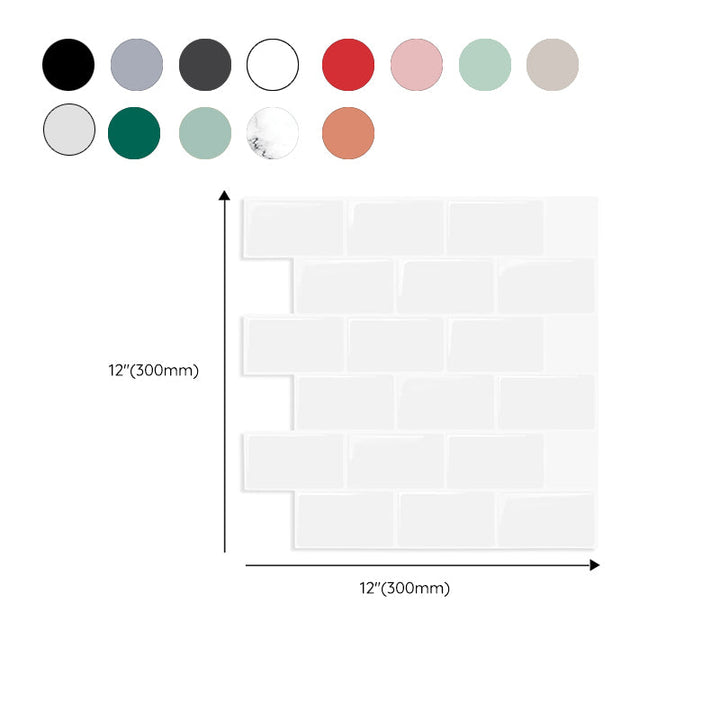 Lisslune | Modern Peel and Stick Tiles PVC Subway Tile Peel and Stick Wall Tile for Bathroom