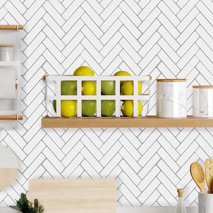 Lisslune | Modern Peel and Stick Tiles PVC Herringbone Peel and Stick Backsplash Tiles