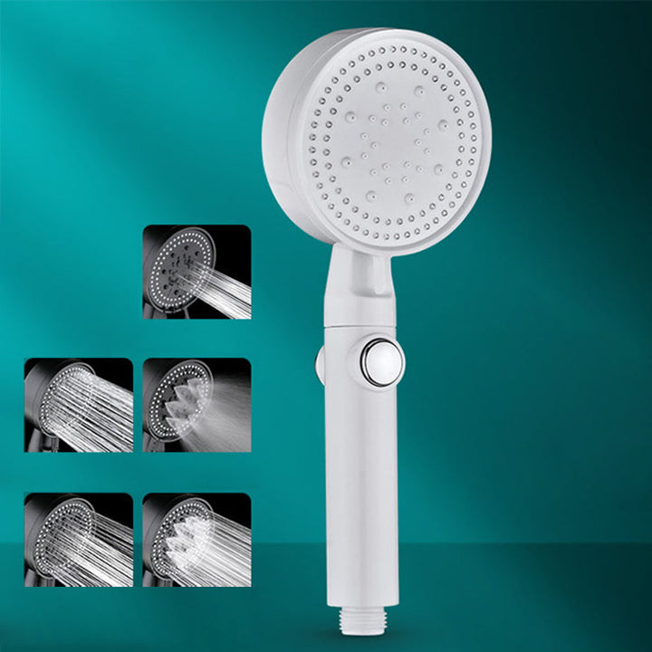 Lisslune | Modern Shower Head Adjustable Spray Pattern Round Plastic Hand Shower