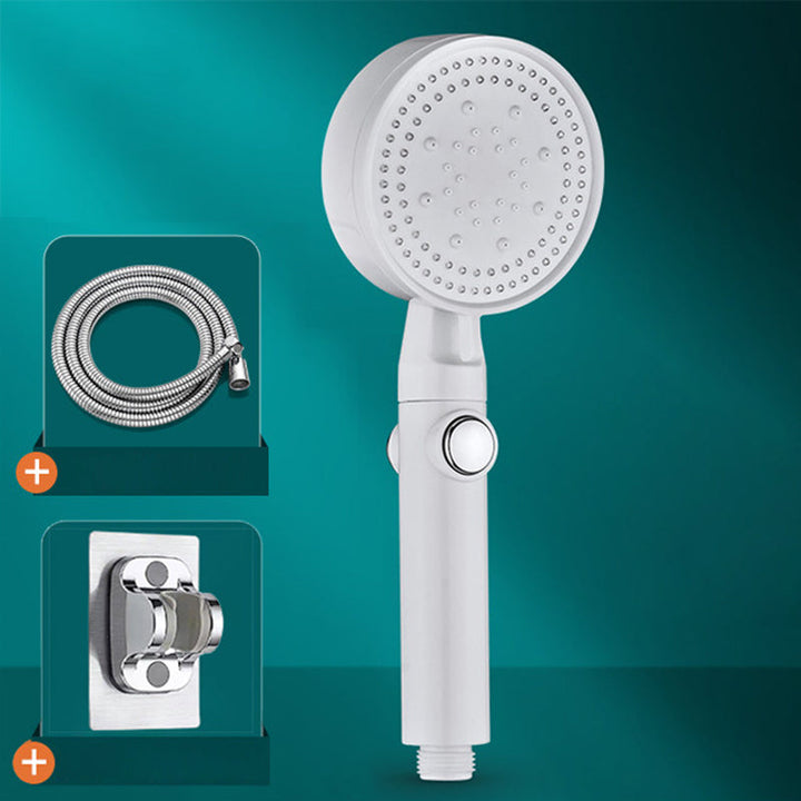 Lisslune | Modern Shower Head Adjustable Spray Pattern Round Plastic Hand Shower