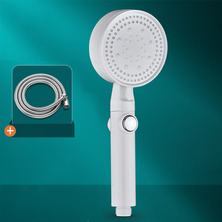 Lisslune | Modern Shower Head Adjustable Spray Pattern Round Plastic Hand Shower