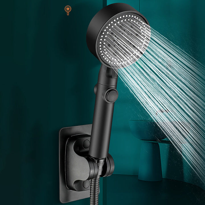 Lisslune | Classic Shower Head Adjustable Spray Pattern Round Shower Head in Black