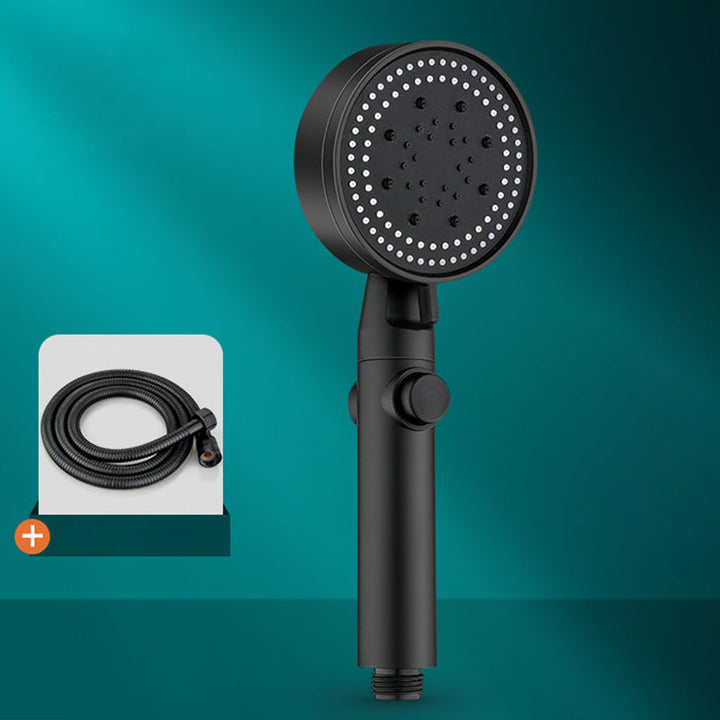 Lisslune | Classic Shower Head Adjustable Spray Pattern Round Shower Head in Black