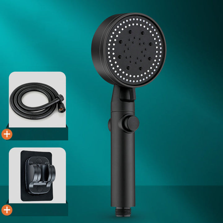 Lisslune | Classic Shower Head Adjustable Spray Pattern Round Shower Head in Black