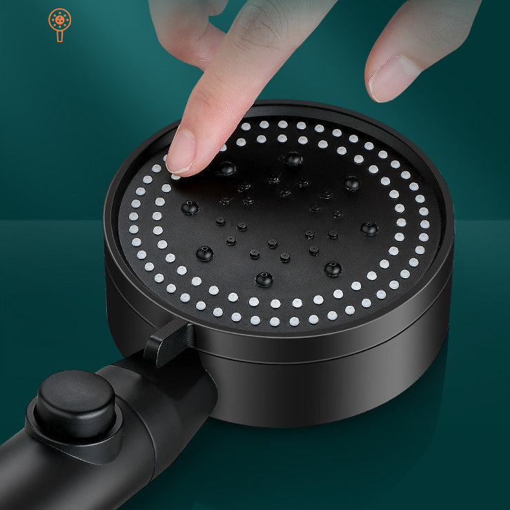 Lisslune | Classic Shower Head Adjustable Spray Pattern Round Shower Head in Black