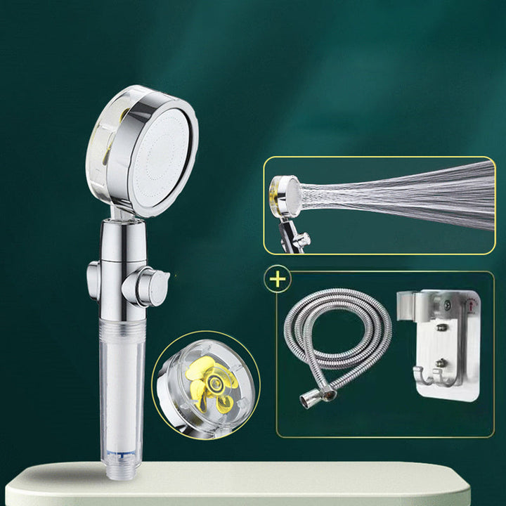 Lisslune | Round shower head adjustable water flow handheld shower head with water filtration