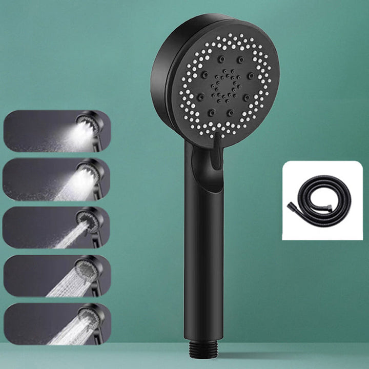 Lisslune | Classic Plastic Shower Head 5 Settings Round Handheld Shower Heads