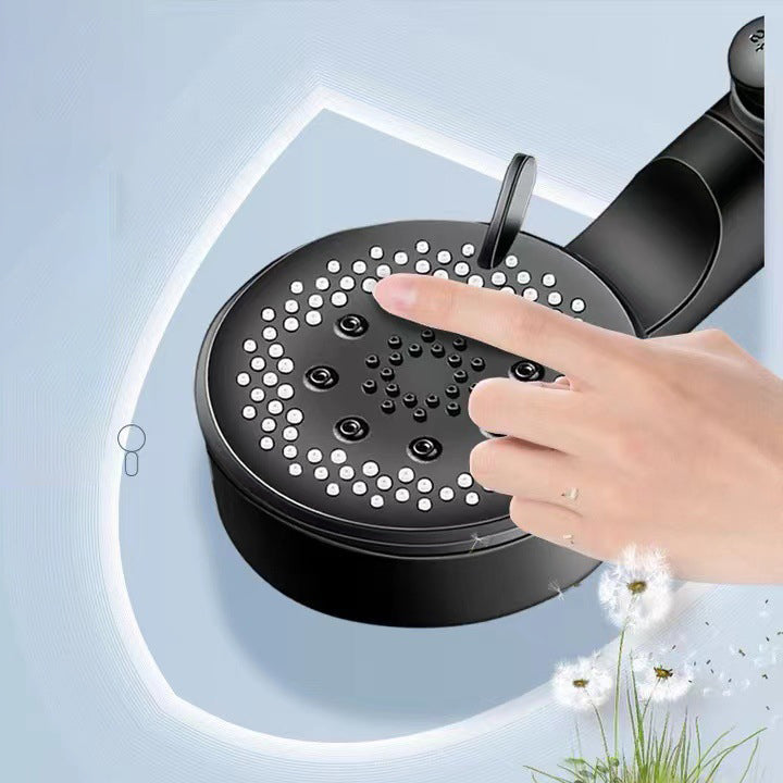 Lisslune | Classic Plastic Shower Head 5 Settings Round Handheld Shower Heads