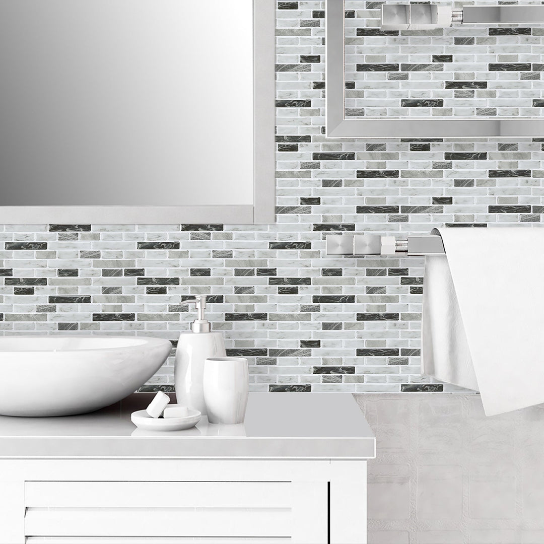Lisslune | Modern Peel & Stick Field Tile PVC Offset Joint Peel & Stick Subway Tile