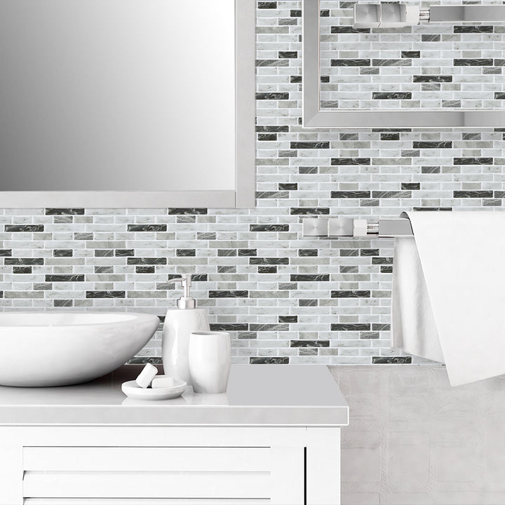 Lisslune | Modern Peel & Stick Field Tile PVC Offset Joint Peel & Stick Subway Tile