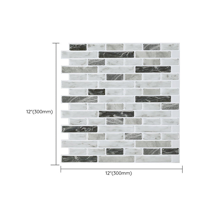 Lisslune | Modern Peel & Stick Field Tile PVC Offset Joint Peel & Stick Subway Tile