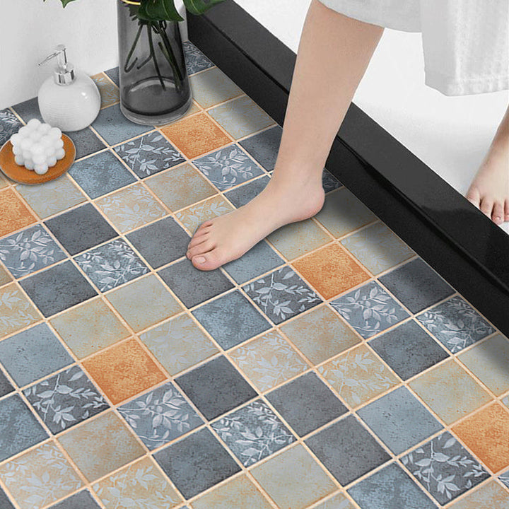 Lisslune | Modern Vinyl Floor Planks Grid Pattern Peel and Stick Vinyl Plank Flooring