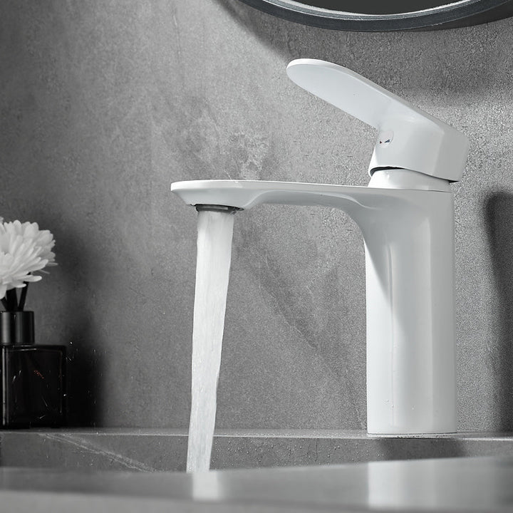 Lisslune | Bathroom Sink Faucet Lever Handle Brass Monochrome Bathroom Faucet