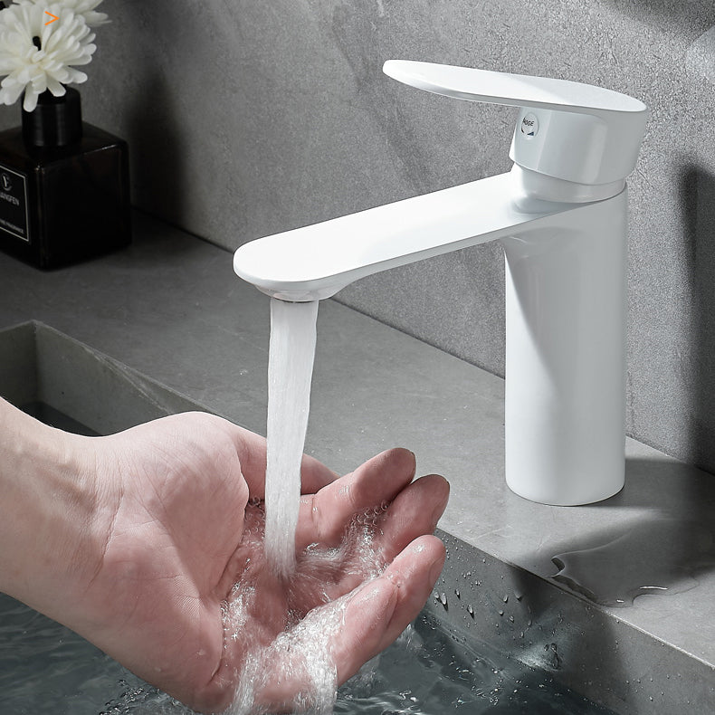 Lisslune | Bathroom Sink Faucet Lever Handle Brass Monochrome Bathroom Faucet