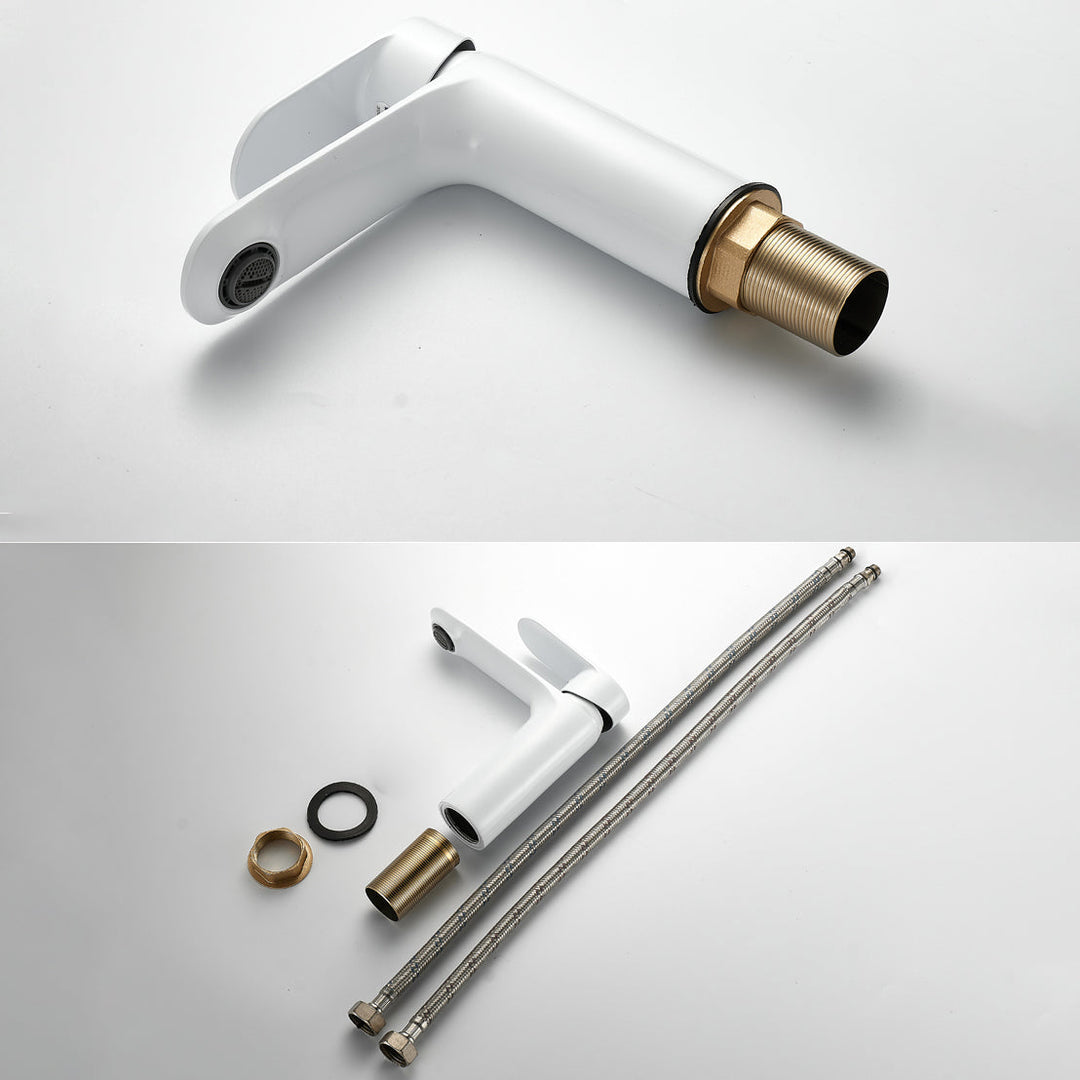 Lisslune | Bathroom Sink Faucet Lever Handle Brass Single Color Bathroom Faucet