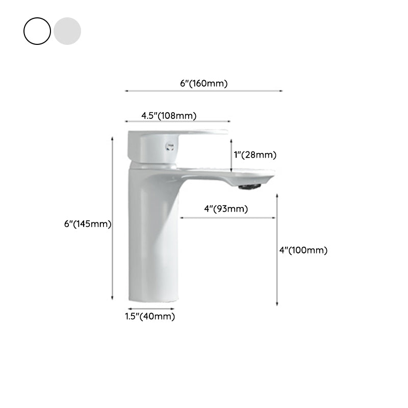 Lisslune | Bathroom Sink Faucet Lever Handle Brass Monochrome Bathroom Faucet