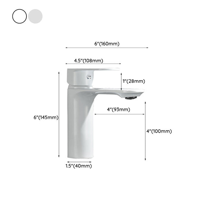 Lisslune | Bathroom Sink Faucet Lever Handle Brass Monochrome Bathroom Faucet