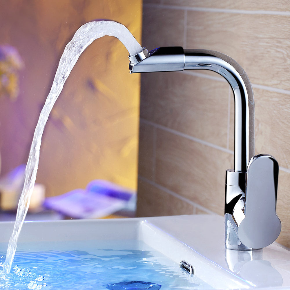 Lisslune | Modern Bathroom Faucet Brass Lever Handle Washroom Bathtub Faucet